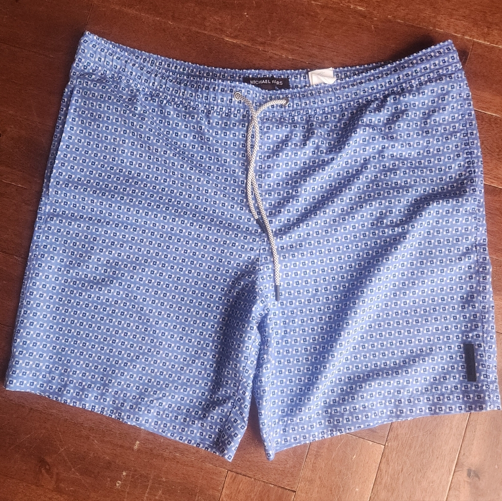 Michael Kors Blue Patterned Swim Trunks